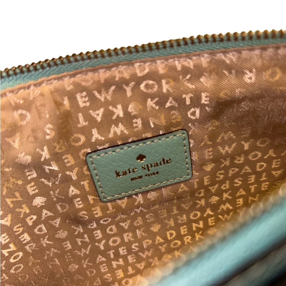 Kate Spade Aqua Leather Wallet with Gold Accents - Picture 7 of 8